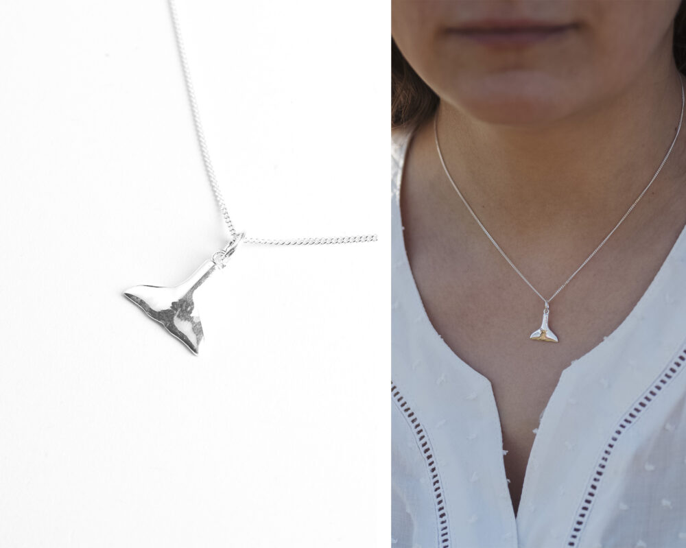 Halskette mit Walflossenanhänger aus Silber